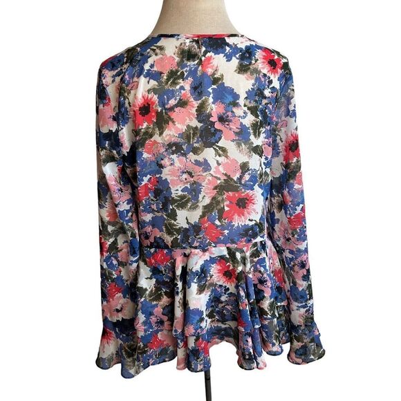 $246 MISA LOS ANGELES Size Small Damaris Top Floral Ruffle Blouse Long Sleeve - Picture 4 of 8